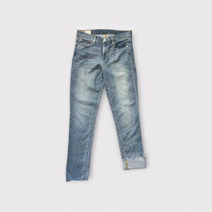 GAP Jeans Womens 12 Tall Light Indigo Blue Classic Straight Mid Rise Denim